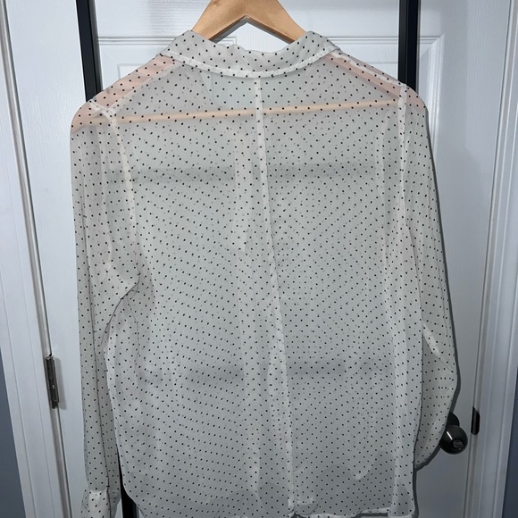 Xai medium sheer polka dot button up shirt - Picture 5 of 7